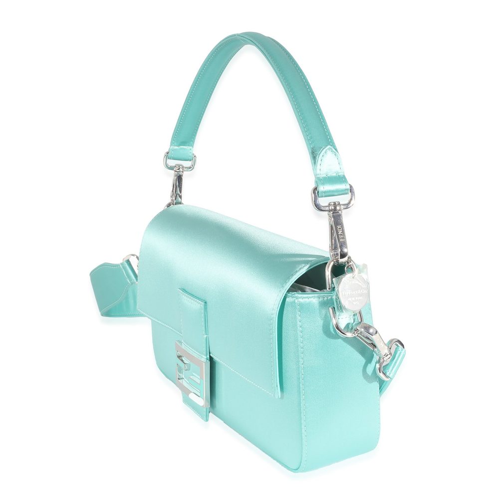 Fendi x Tiffany & Co Blue Silk Medium Baguette Bag - Picture 3 of 7